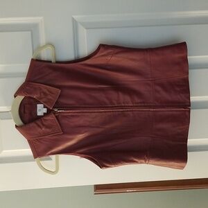 Vest - burgundy lambskin